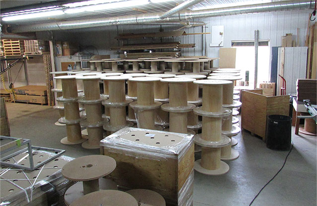 Wood spools assembly
